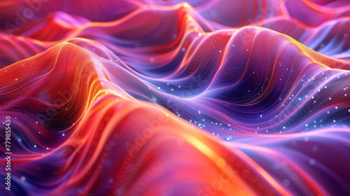 Technology background with a dynamic wave. 3D rendering of the background.