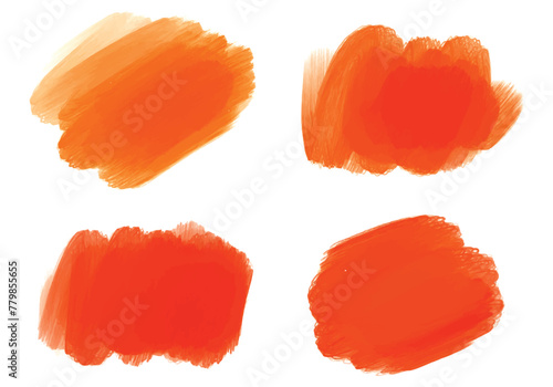 Ink paint orange brush stroke splatter set design