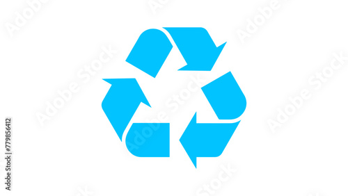 The universal recycling symbol white background. Vector illustration. 