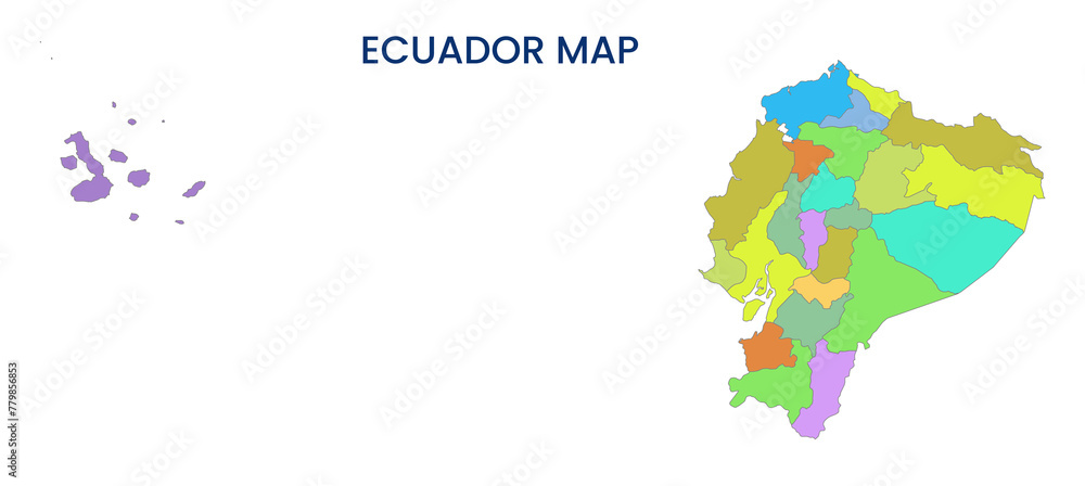 High detailed map of Ecuador. Outline map of Ecuador. South America ...