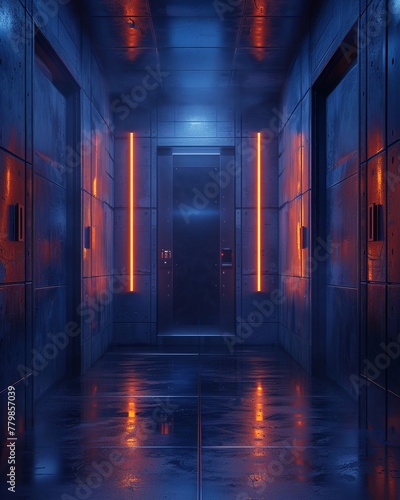Dimensional Travel Agency, SciFi, Office Photography, Multiverse Portal Environment , high contrast