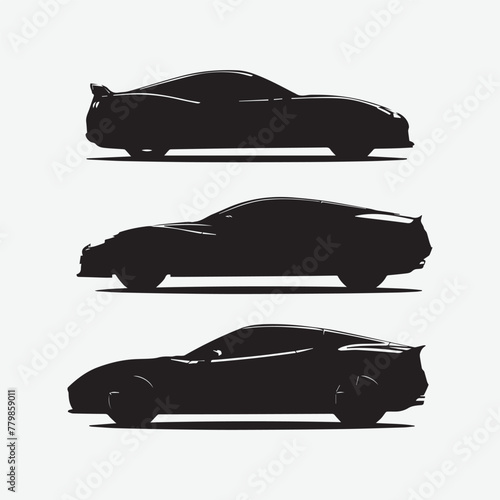 Simple Set of Car Vector Line Icons. Sports car logo icon set. Motor vehicle silhouette emblems. Auto garage dealership brand identity design elements. Vector illustrations. photo