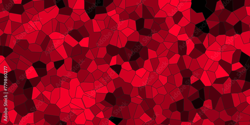 Red color Broken Stained-Glass Background with black lines. Voronoi diagram background. Seamless pattern with 3d shapes vector Vintage Illustration background. Geometric Retro tiles pattern
Red color Broken Stained-Glass Background with black lines. Voronoi diagram background. Seamless pattern with 3d shapes vector Vintage Illustration background. Geometric Retro tiles pattern