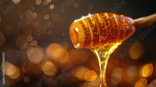 Liquid Gold: Macro Digital Art of Dripping Honey