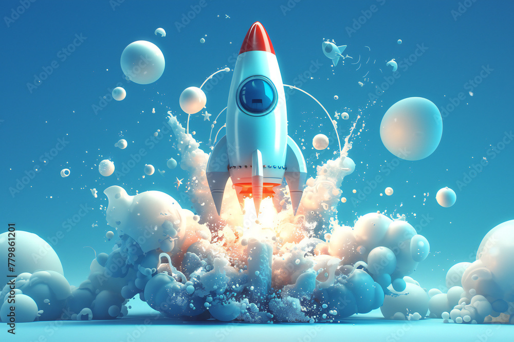 Space rocket going up, creative concept. Space rocket going up, creative concept.