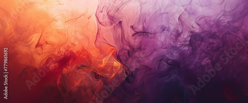 Orchid smoke swirling in harmony with a canvas of deep aubergine and copper orange.