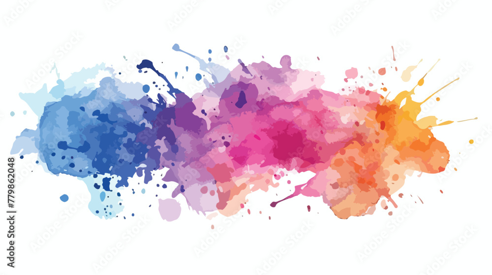 Colorful abstract watercolor texture stain with splas