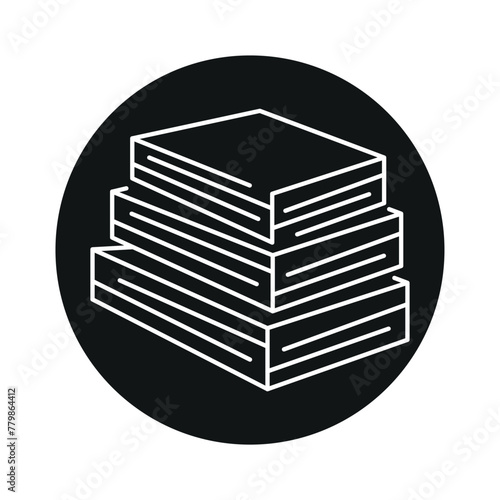 Sheets of wood materials line black icon. Sign for web page, mobile app
