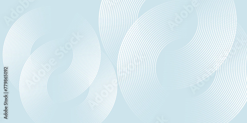 Modern abstract background. Shiny white gradient circle lines. Minimal geometric pattern. Simple graphic element. Futuristic concept. Suit for cover, poster, banner, brochure, flyer, header, website