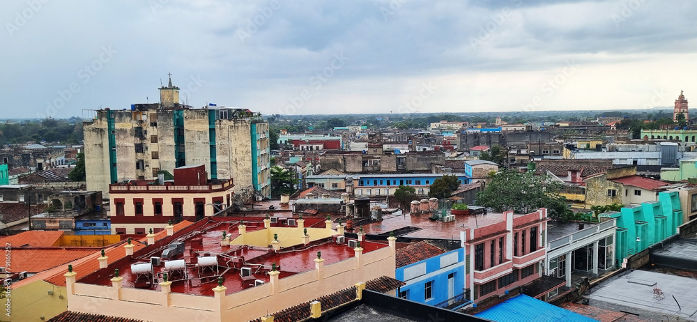 Areal view of the Streets of the city. Urban