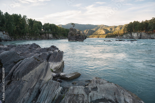 Fast mountain river Katun