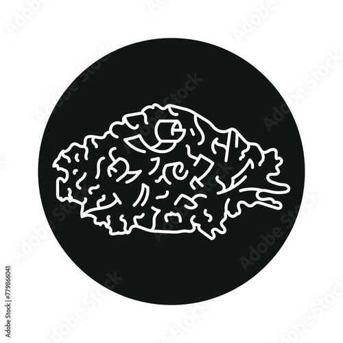 Sawdust line black icon.  Sign for web page, mobile app