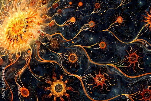 Volatile Beauty: An Portrayal of Solar Flares in the Vast Expanse of Space