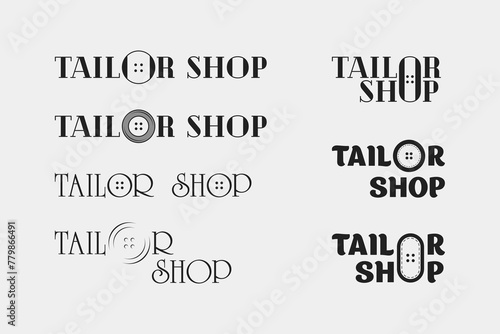 Vector isolated clothing button vector logo. Sewing button icon logo. Tailor shop.