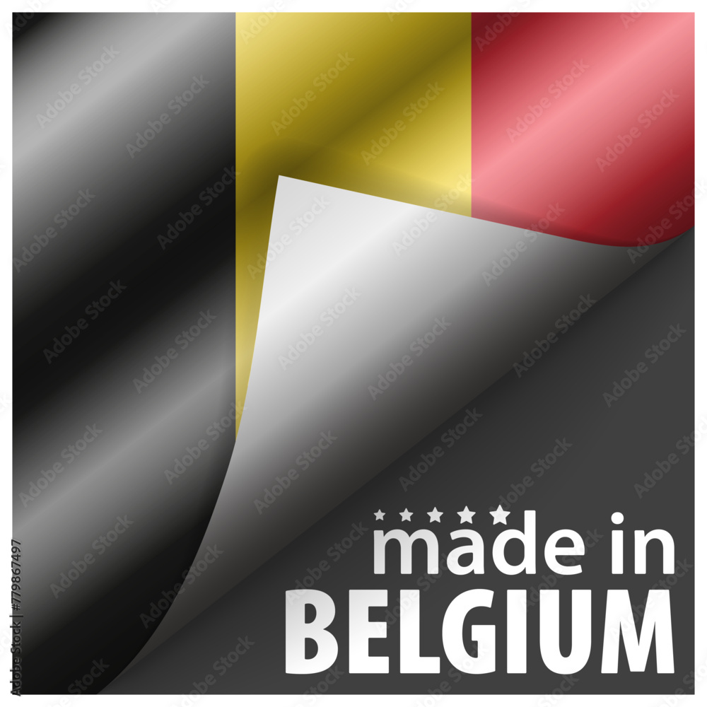 Obraz premium Made in Belgium graphic and label.