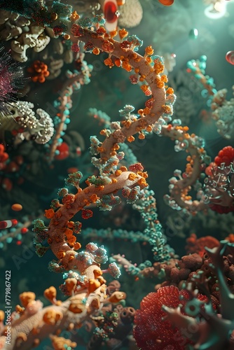 HbA1c's Aesthetic Beauty: A Vibrant 3D Representation of Its Biological Significance © Bavorndej