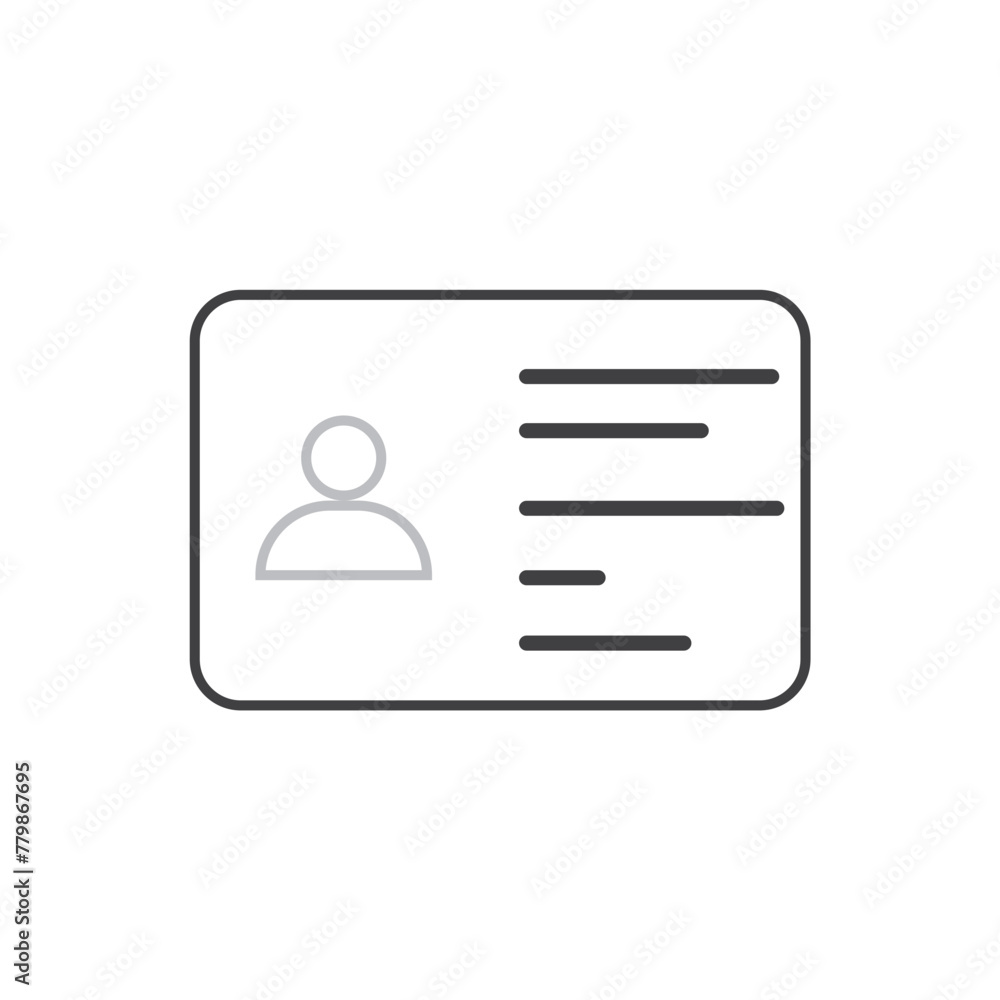 Id card badge icon of different variety vectors isolated on white background. Identification card icon set. Id card badge icon of different variety vectors isolated on white background. Identification card icon set.