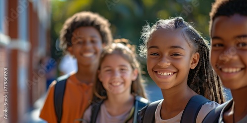 Group of Young Girls Standing Together