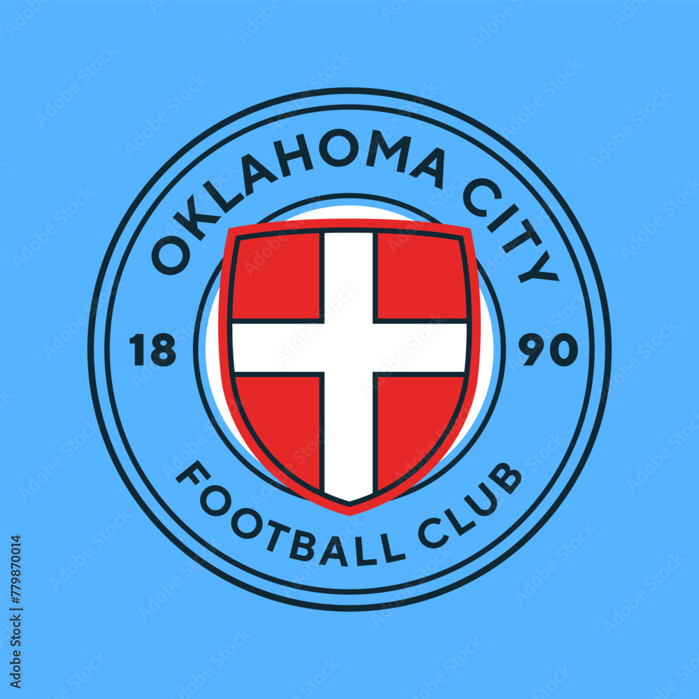 Oklahoma City football logo, USA. Elegant soccer logo. Elegant Modern Soccer Football Badge logo designs, Soccer Emblem logo template vector illustration Oklahoma City football logo, USA. Elegant soccer logo. Elegant Modern Soccer Football Badge logo designs, Soccer Emblem logo template vector illustration