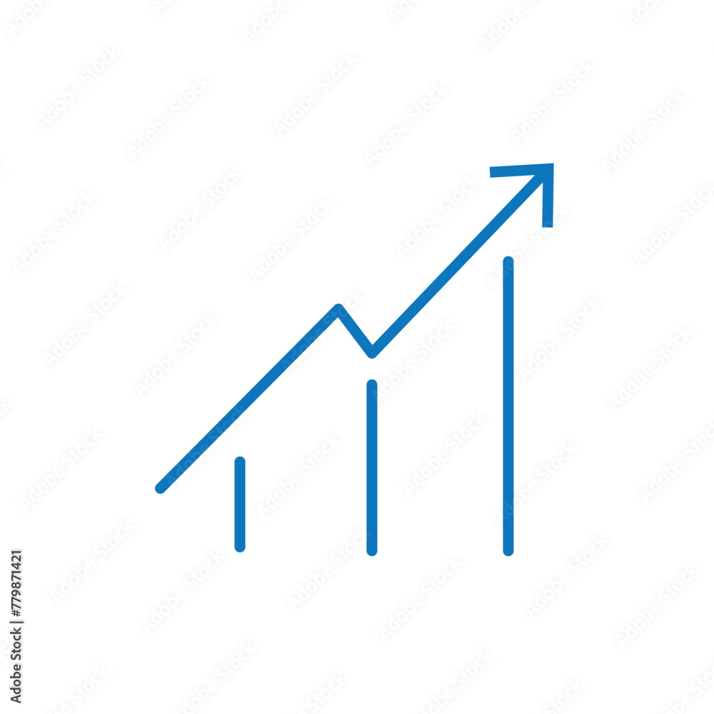 Growth graph up silhouette icon. Financial chart arrow linear style sign symbol for business concept or web design. Vector illustration isolated on a white background. Growth graph up silhouette icon. Financial chart arrow linear style sign symbol for business concept or web design. Vector illustration isolated on a white background.