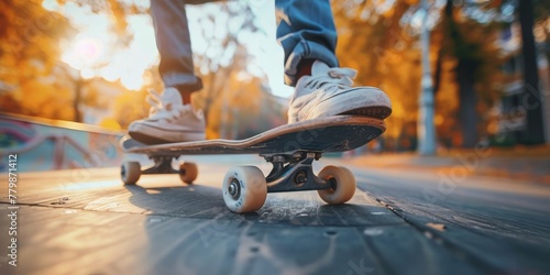 Person Riding Skateboard Down City Street