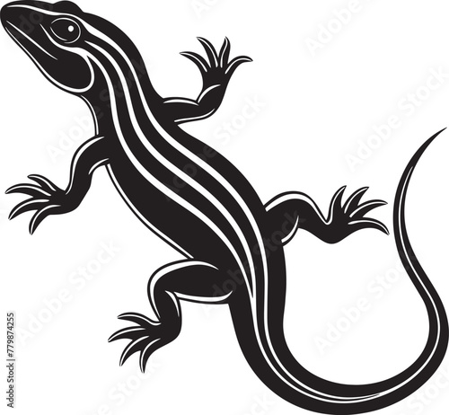 Lizard black on a white background. Vector illustration for your design