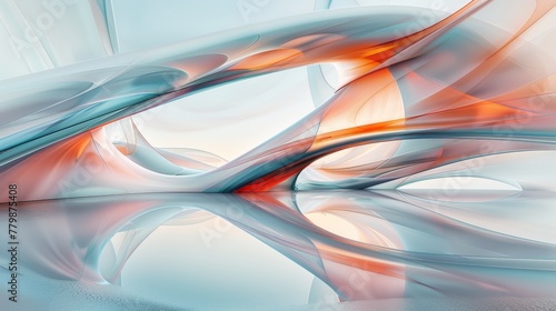 A painting of a abstract design with waves and colors, AI