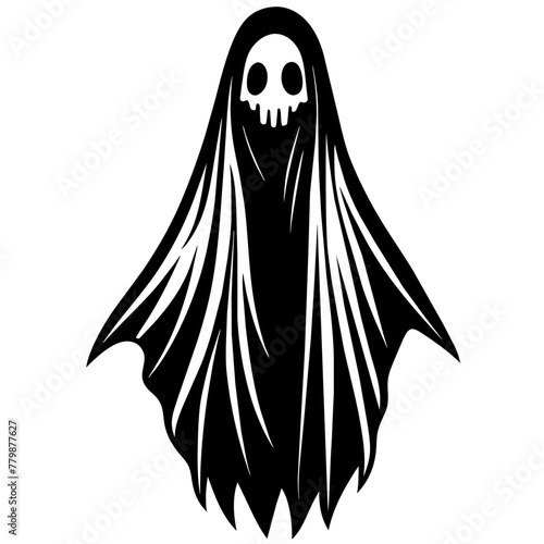 Grim Reaper Ghost Vector Illustration for Spooky Concepts
