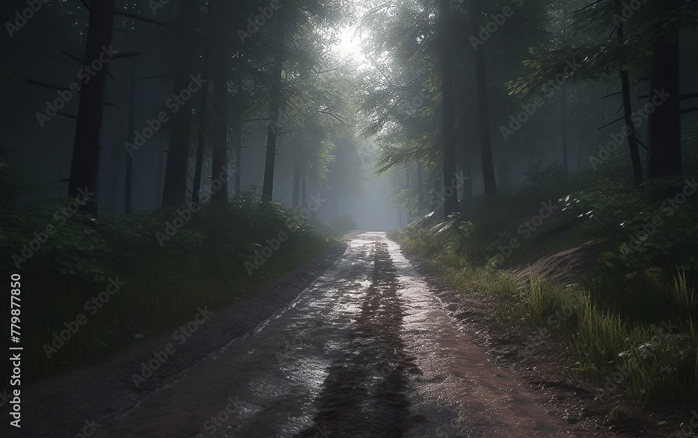 Dark forest road
