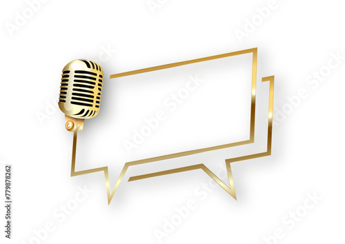 design logo creative bubble chat and podcasting