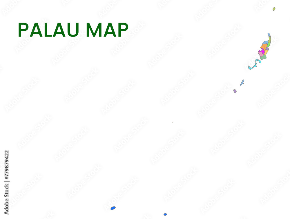 High detailed map of Palau. Outline map of Palau. Oceania