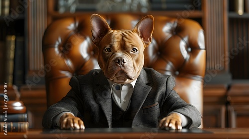 Poised Canine Executive Embodying Corporate Sophistication and Authority