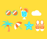 summer illustrations. icons pack