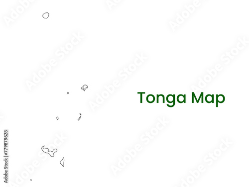 High detailed map of Tonga. Outline map of Tonga. Oceania photo