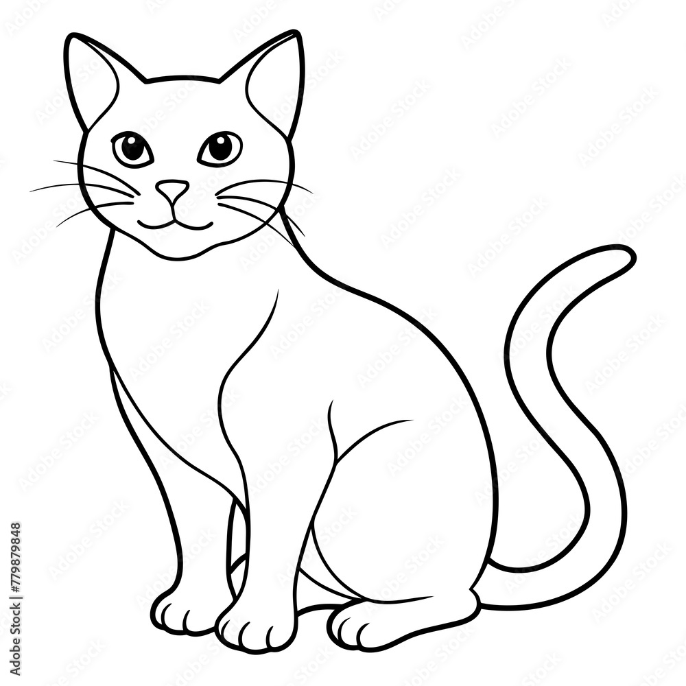 Obraz premium cat vector illustration with line art. 