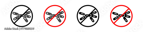 Yeast free backing flour icon. No dry yeast bacteria use in bakery food product.