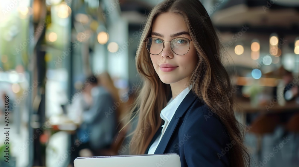 Professional Woman with Stylish Eyeglasses Professional Woman with Stylish Eyeglasses