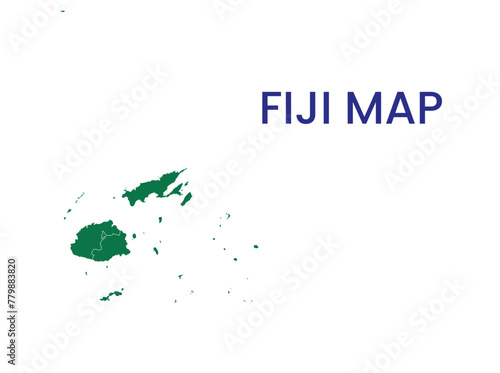 High detailed map of Fiji. Outline map of Fiji. Oceania