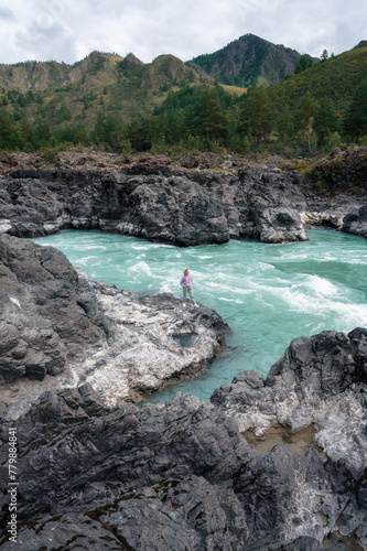 Woman at the river Katun