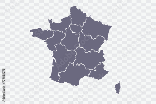 France Map pewter Color on White Background quality files Png