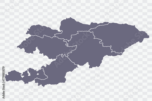 Kyrgyzstan Map pewter Color on White Background quality files Png photo