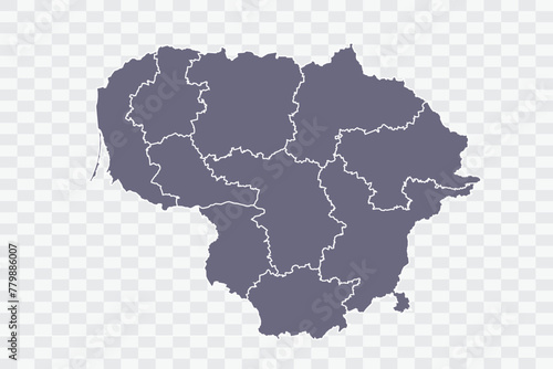 Lithuania Map pewter Color on White Background quality files Png