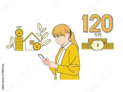 スマホで新NISAの手続きをする女性