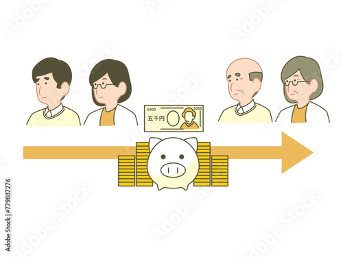 ビジネス用シンプルイラスト：老後資金の積立イメージ