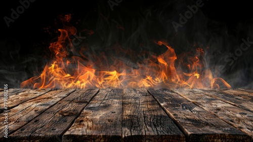 A Fiery Table Background