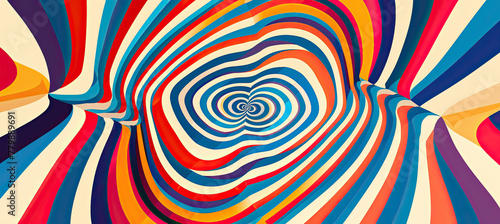 Retro groovy psychedelic optical illusion background