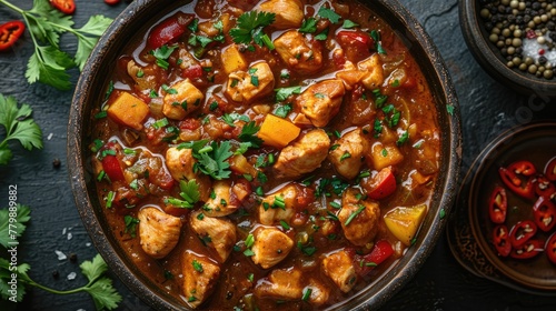 top-view Chicken Curry