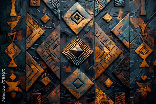 A vivid background of traditional African tribal patterns