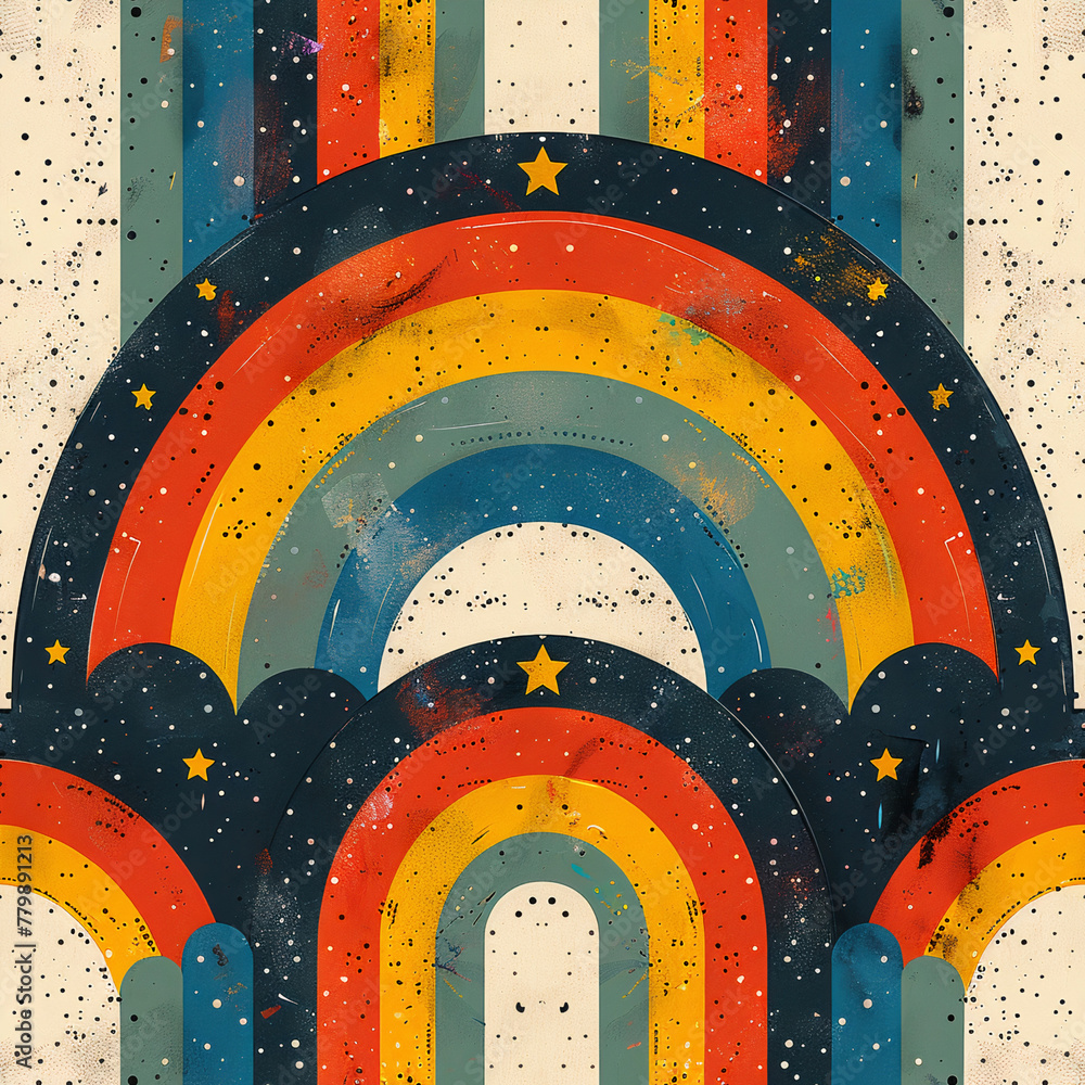 Obraz premium Rainbow seamless background, background for summer,Colorful seamless patterns 