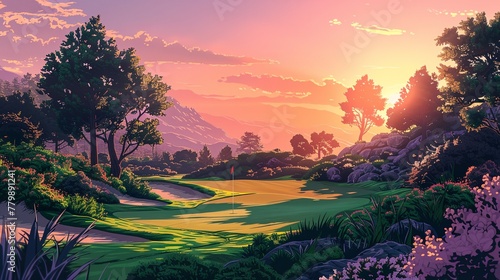 a beautiful view of a golf course